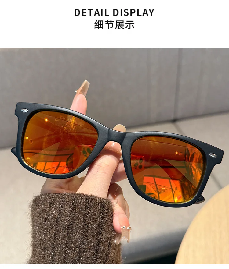 Vintage quadratische Sonnenbrille für Damen und Herren, rechteckige Sonnenbrille, ovale Brillen, Sonnenbrille für Männer und Frauen – Detail 7