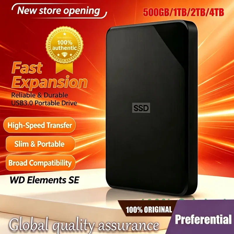 2.5" Elements External Hard Drive USB3.0 High Speed Trans Mission Portable HDD 2TB 4TB E Xternal Storage Disk For Notebok PC