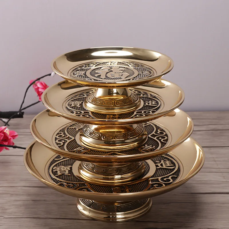 

Cz copper blessing fruit plate for worshiping buddha in front of buddha