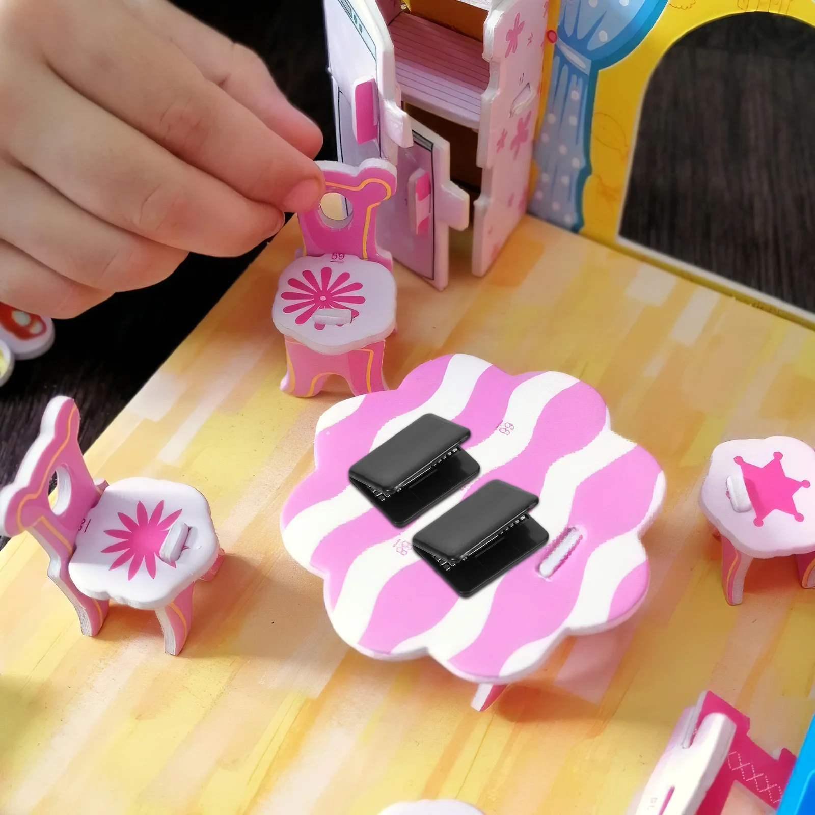 Casa de bonecas computador em miniatura laptop geladeira plástico miniaturas móveis criança