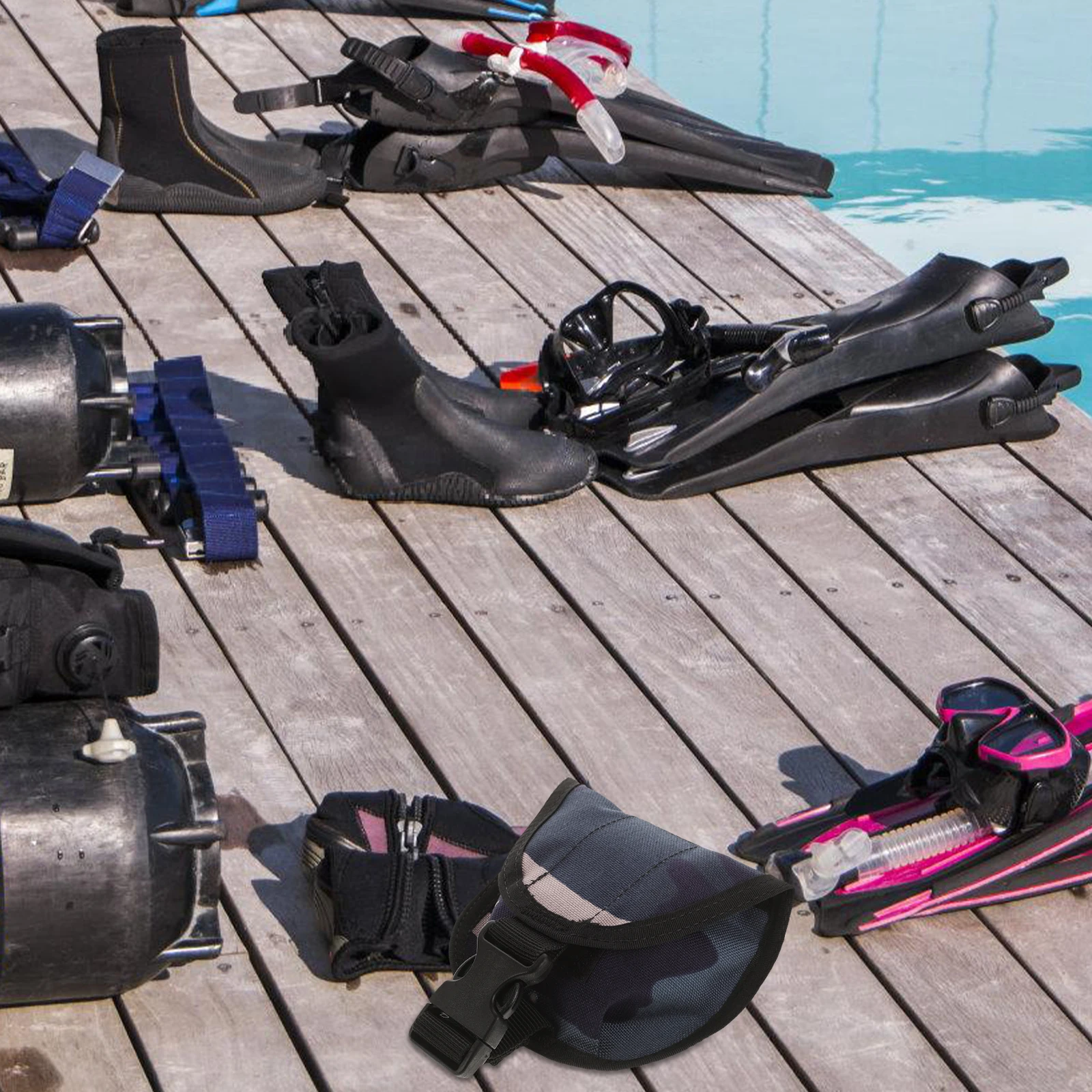 

Diving Counterweight Bag Holder Waist Freediving Dive Pocket Belt Bracket Plastic Block Bags Oxford Cloth Storage Weight