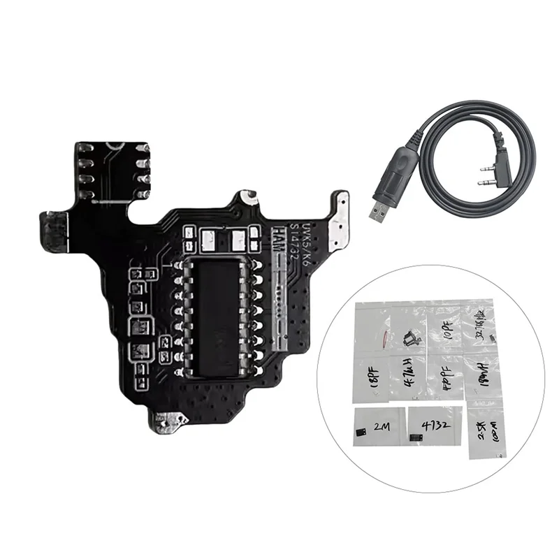 Módulo de rádio de ondas curtas SQPP-SI4732 + cabo de programação USB para Quansheng UVK5/UVK6 SI4732IC + expansão de capacidade de 2M