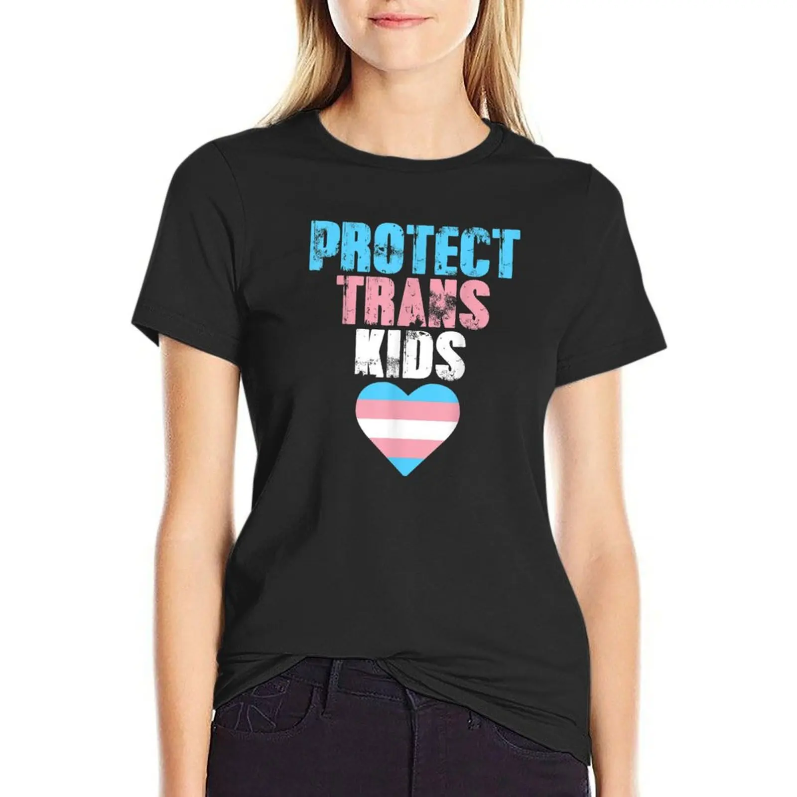 

Transgender Protect Trans Kids LGBTQ Queer T-Shirt quick-drying funnys sports fans sweat t-shirt dress for Women plus size