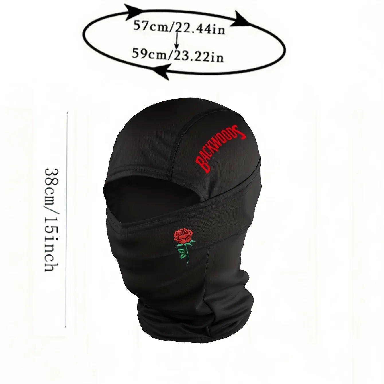 1pc/2pcs optional - Rose BackWOODS printed balaclava hat windproof dustproof breathable - unisex outdoor sports full face mask