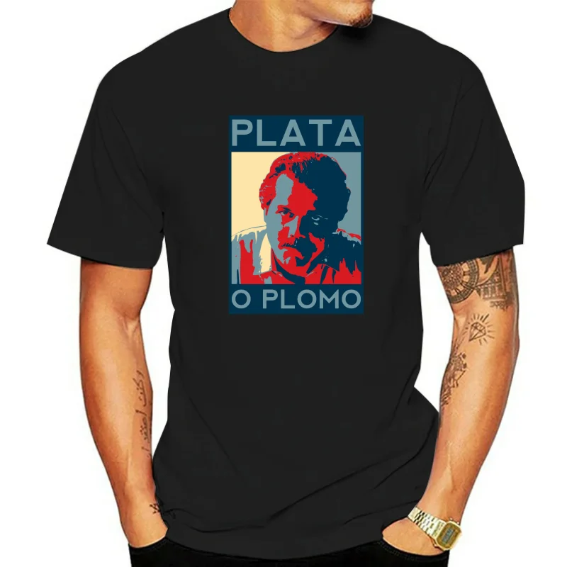 Sports man's T-shirt Plata O Plomo Men custom Pablo Escobar Silver or Lead ali shirt black Anime cotton Summer Fashion T-Shirt