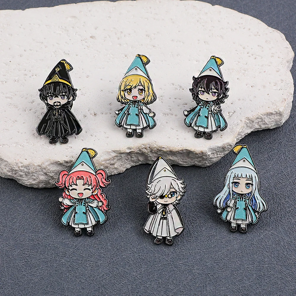 6pcs Witch Hat Atelier Enamel Pin Set Coco Agott Olruggio Richeh Anime Brooch Collection Cute Chibi Badges for Backpacks