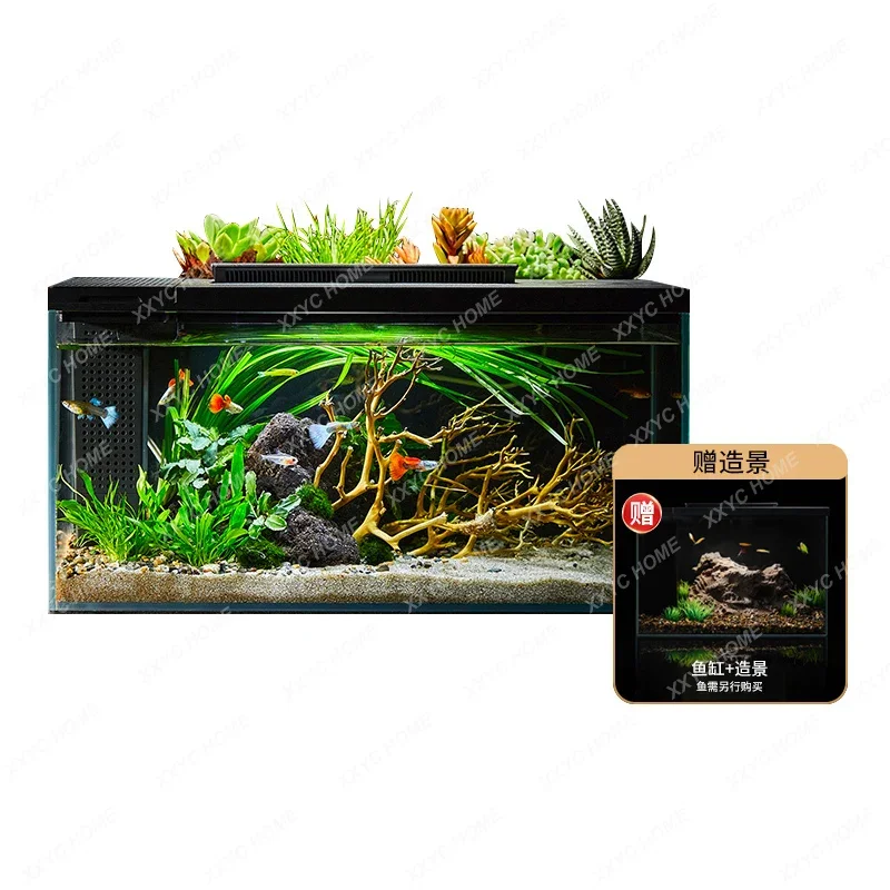 Fish Tank Pro Super White Glass Aquarium Desktop Fish Tank Living Room Landscape Ecological Fish Tank