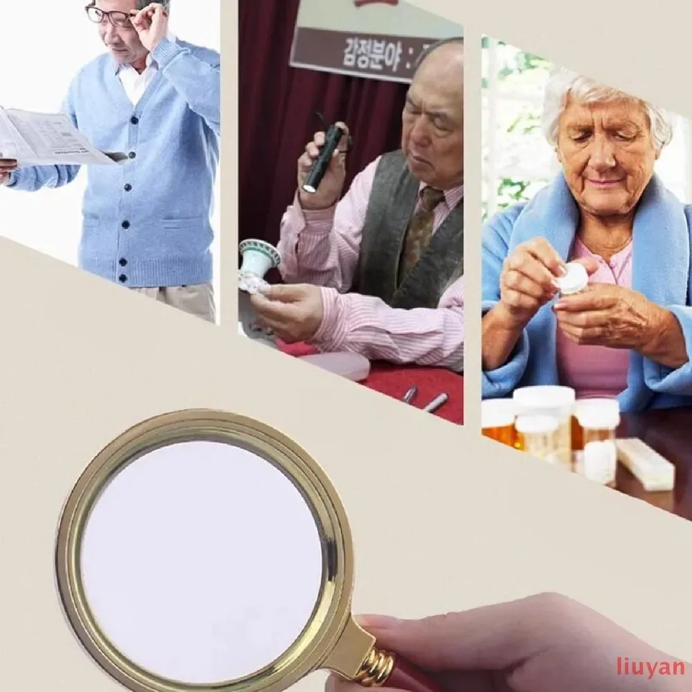 10X Handheld Magnifier With Wooden Handle Magnifying Glass for Home Non-SlipLearning Reading and Fault Finding Magnifier
