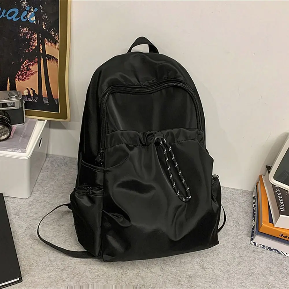 Portable Small Pack Sport Nylon Backpack Korean Style Handbag Solid Color Shoulder Bag Fitness Sport Casual Backpack Men