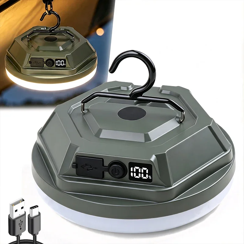 Outdoor camping light with magnetic multi-function, long battery life, high-brightness tent lamp for wild fishing