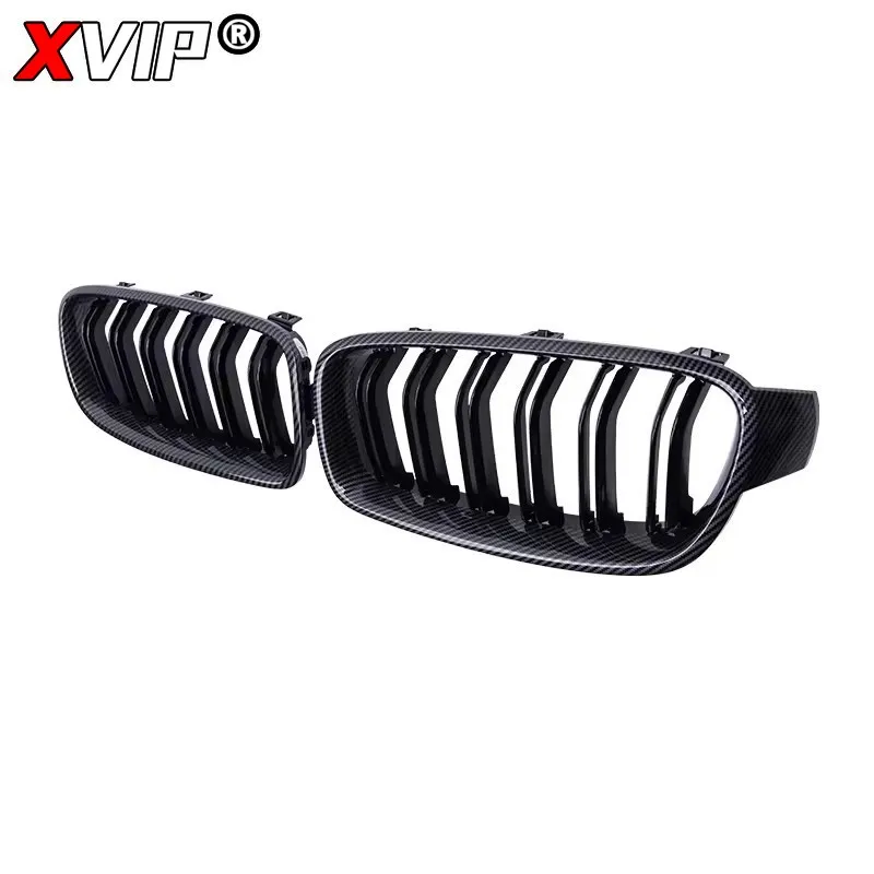 XVIP chromowane srebrne diamentowe kratki górne do BMW 3 Series F30 F31 F35 2012-2019 320i 325i 328i przedni zderzak wyścigowy grille