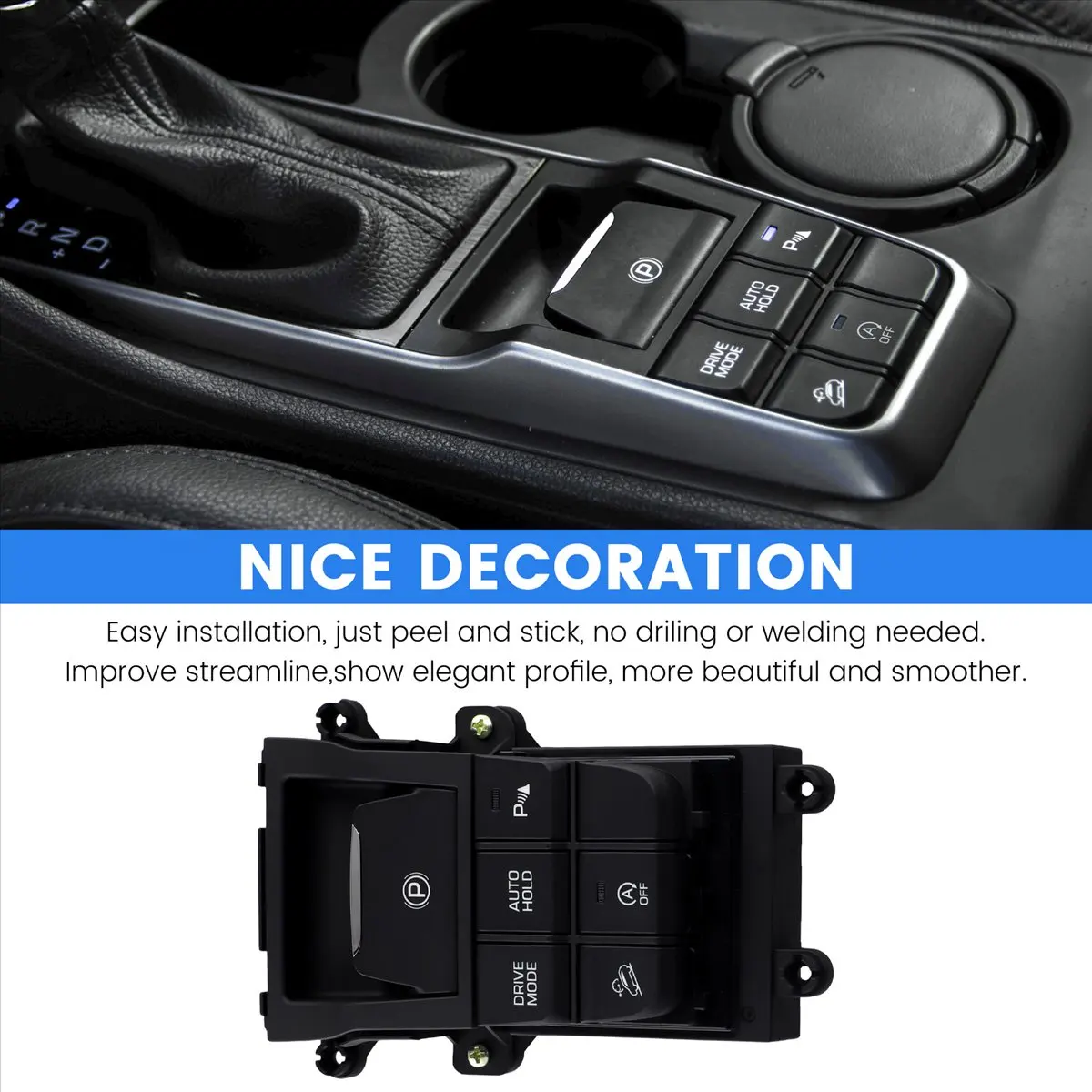 #02K Electronic Hand Brake Switch Complete Flow Console Switch for Hyundai,for Hyundai Tucson,(Plastic)
