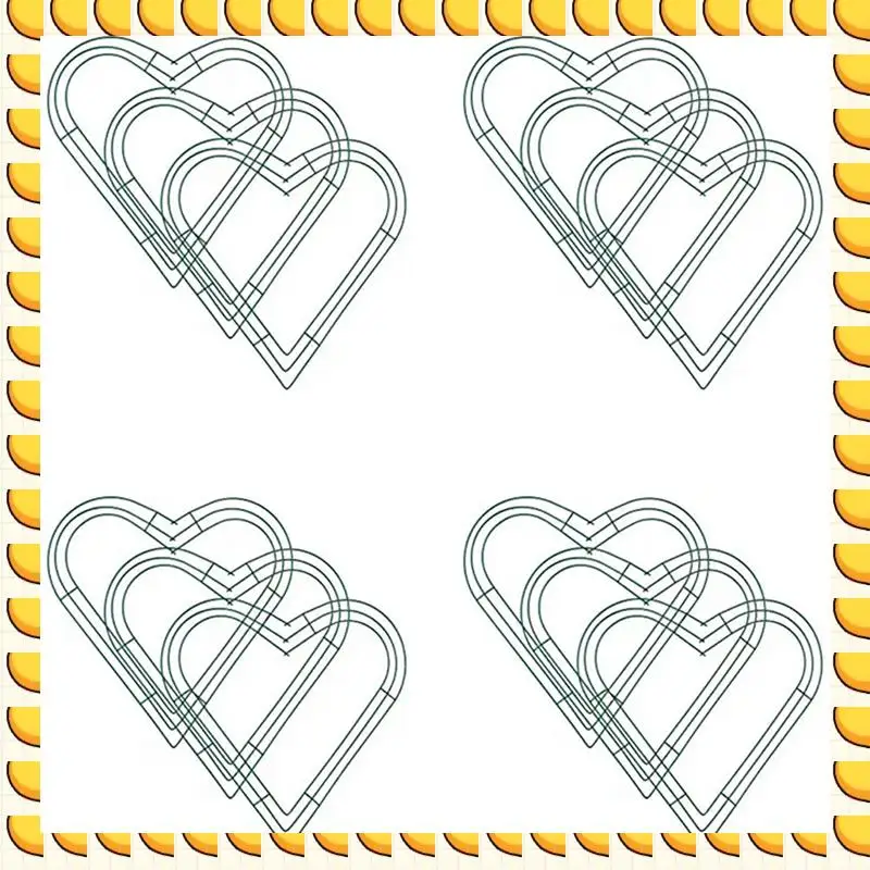 

BAAU 12 Pack Heart Metal Wreath 12 Inch Heart-Shaped Wire Wreath Frame For Home Wedding Valentine's Day DIY Crafts