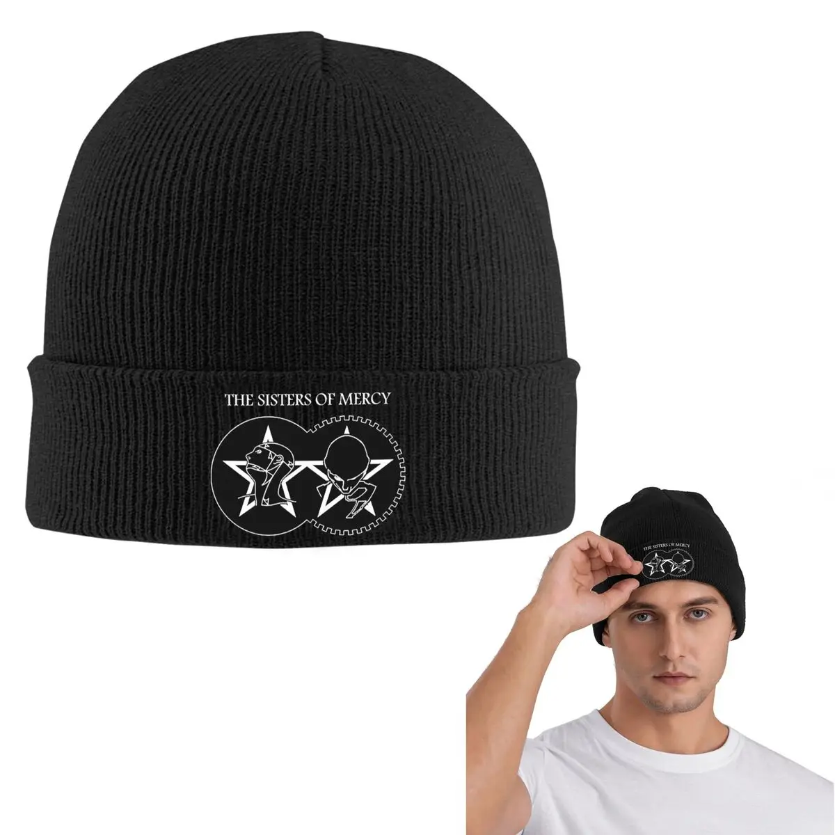 1984 The Sisters Of Mercy Warm Knitted Cap Hip Hop Bonnet Hat Autumn Winter Outdoor Beanies Hats for Men Women Adult