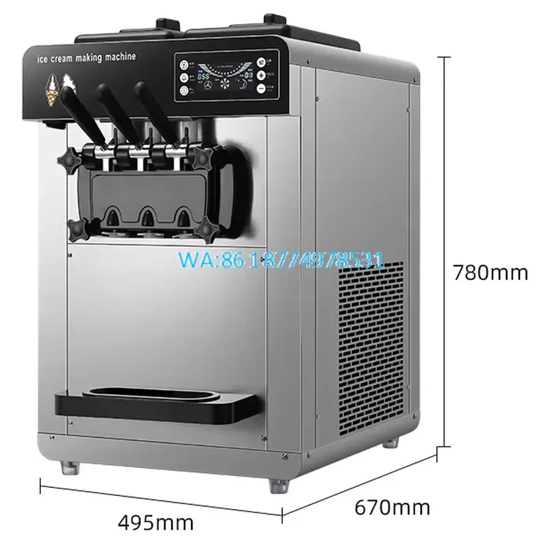 Wmwmnu for Popular 3 in 1 Flavor Frozen Yogurt Soft Ice Cream Commercial High Productivity Soft Serve Ice Cream