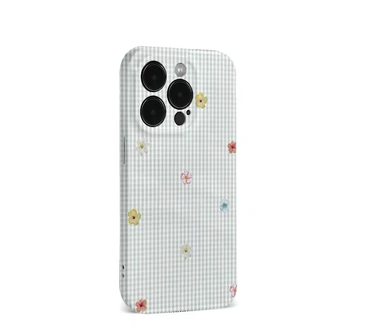 Mint Green Striped Flower Phone Case for IPHONE 17 Air 16E 15 PROMAX 14 Plus 13 12 MINI 11 PRO 16Plus XR SE2 Acrylic Phone Cover