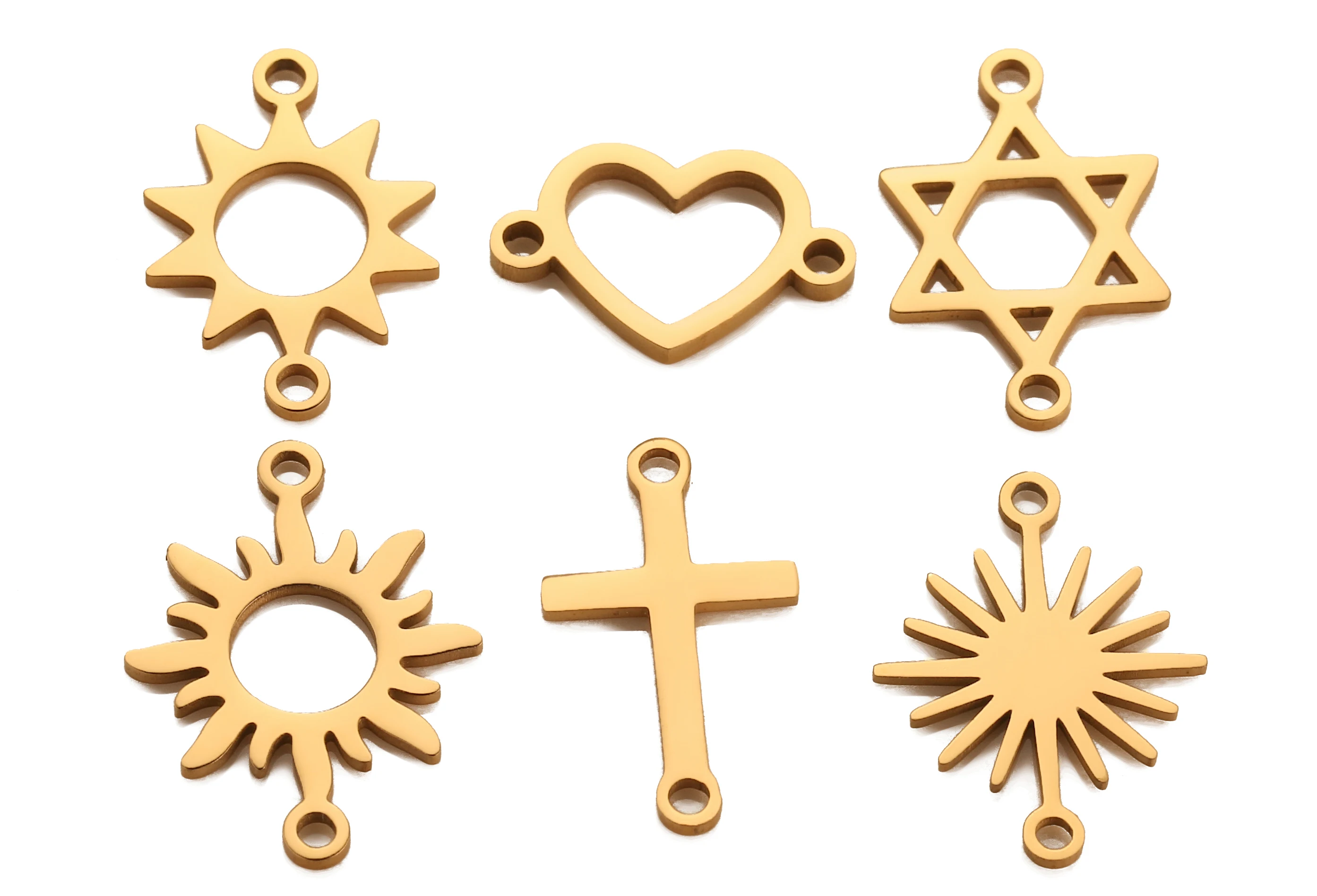 5 Teile/los Stern/Kreuz/Sonne Link Stecker Charms Edelstahl Link Anhänger Baumeln DIY Halskette Armband Schmuck Machen liefert – Detail 6