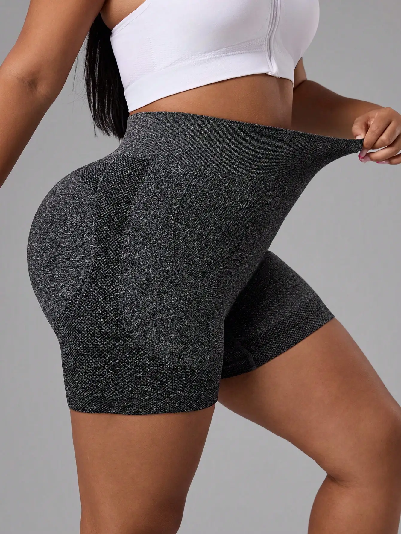 Women High Waist Seamless Yoga Shorts Scrunch Butt Lifting Gym Shorts Tummy Control Workout Biker Shorts