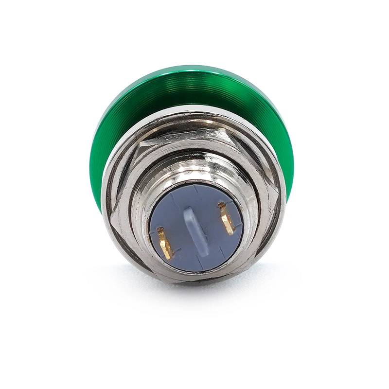 Metal Push Button Switch 12mm Waterproof Momentary Self Reset without Fixation Mushroom Head Switch Oxidation Green 1A 1NO 2pins