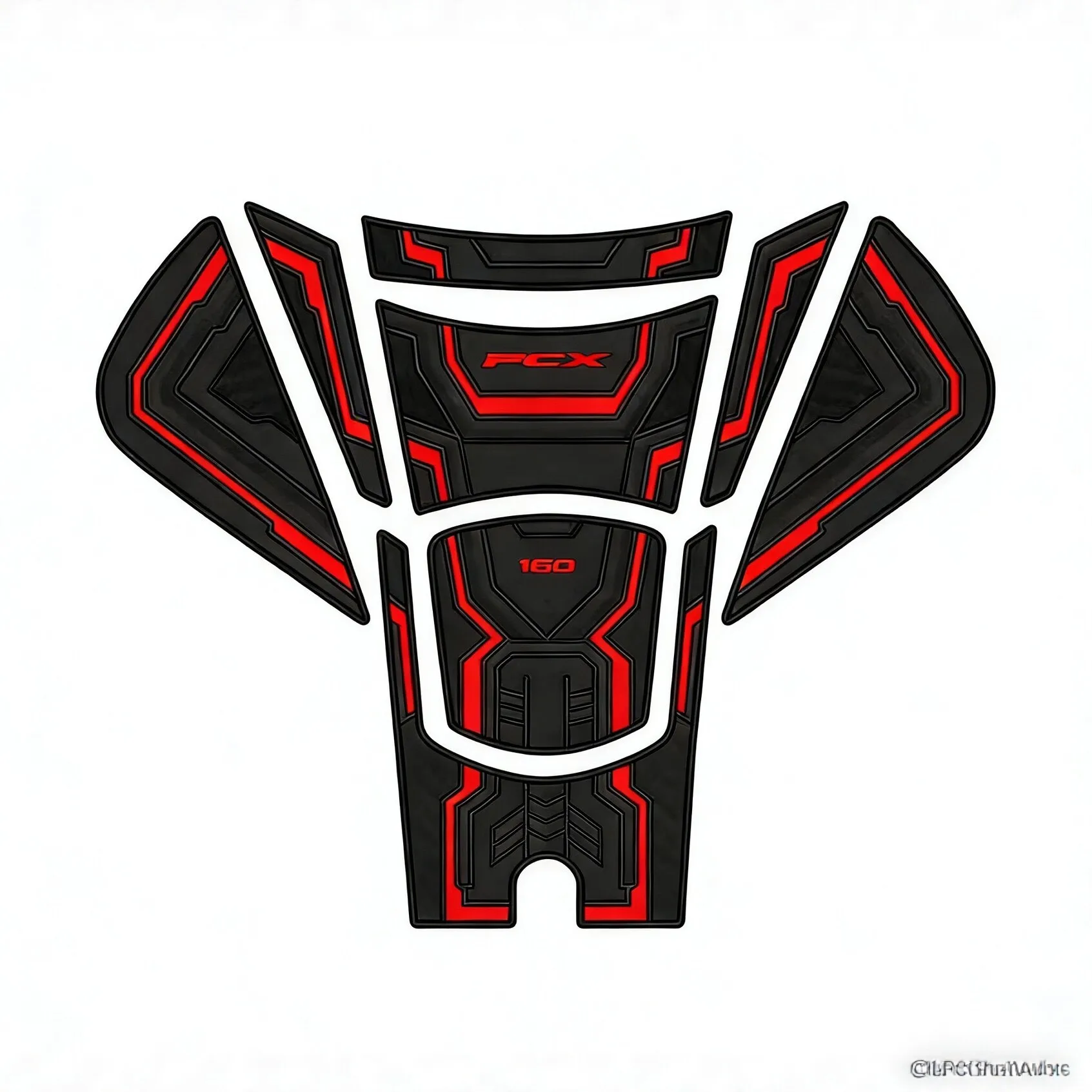 For Honda PCX160 2021 2026 Motorcycle Fuel Tank Pad Sticker 3D Raised Rubber Decorative Protector Cover Anti-Scratch