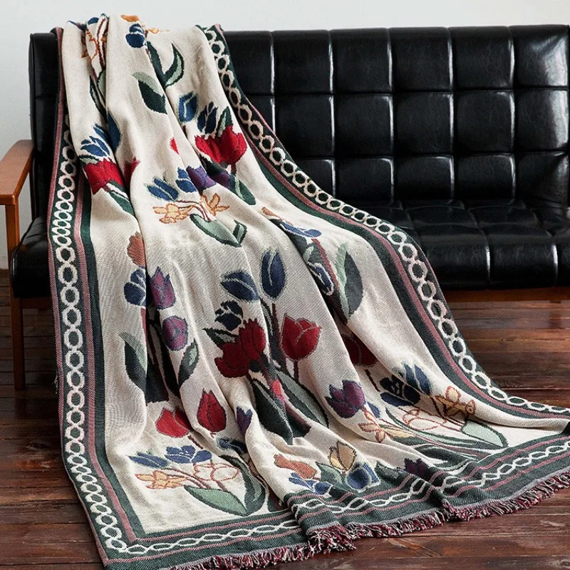 Living Room Sofa Blanket Fully Covered Fabric Single and Double Person Blanket Home Textile Cotton Material Soft