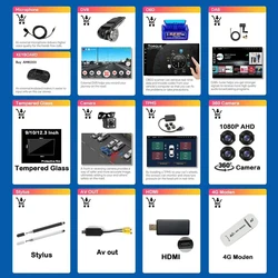 Reproductor Multimedia para coche, accesorios para pantalla Android, OBD opcional
