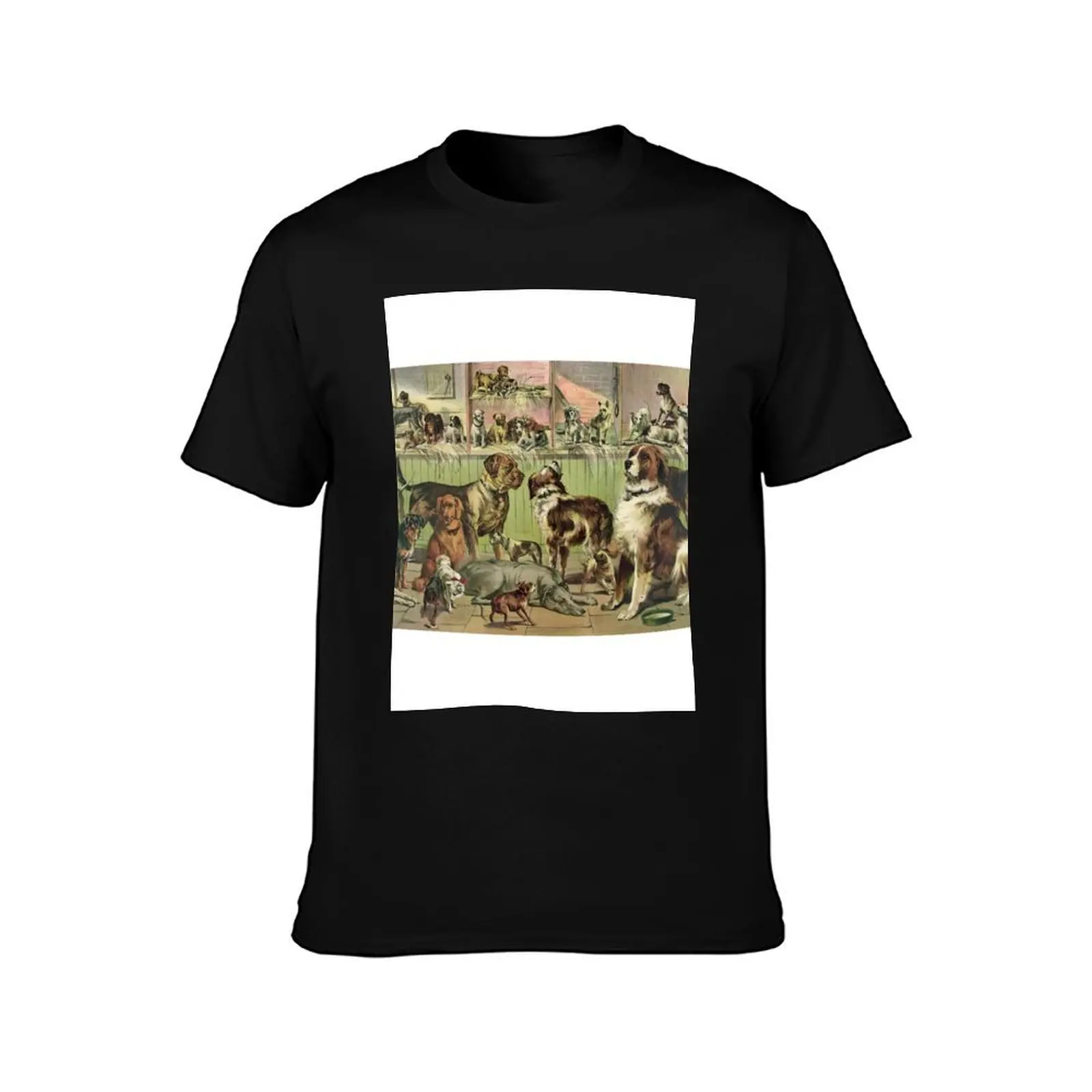 Vintage Kennel Club Dogs T-Shirt Abstract Pattern Print Top T-Shirt