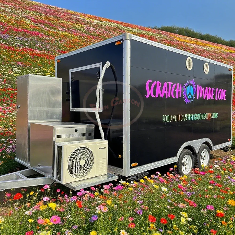 Outdoor Street Mobile Fast Food Catering Truck Ice Cream Dining Car Trailer for Sale