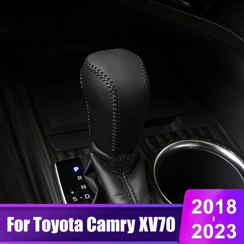 Für Toyota Camry XV70 2018 2019 2020 2021 2022 2023 Camry 70 Hybrid PU Leder Auto Getriebe Shift Kopf Abdeckung trim Auto Zubehör