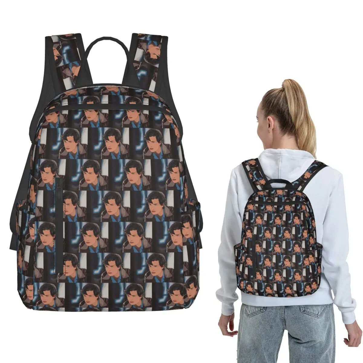 

Ansel Elgort As Tony Backpack Large Capacity Kids BookBag School Bag Shoulder Bags for Men Women