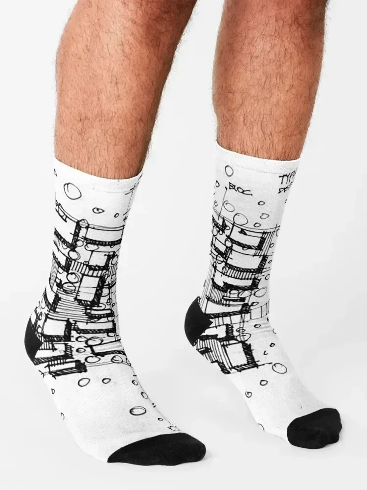 Hand Sketch Architecture Socks halloween cycling anti slip football valentine gift ideas Socks For Women Men's