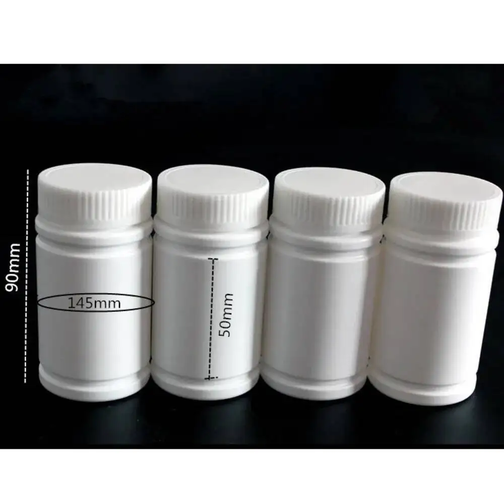 

50pcs 120 ml white plastic Pill Powder Butter Bottle Refillable Packaging Screw Lid jar Empty container
