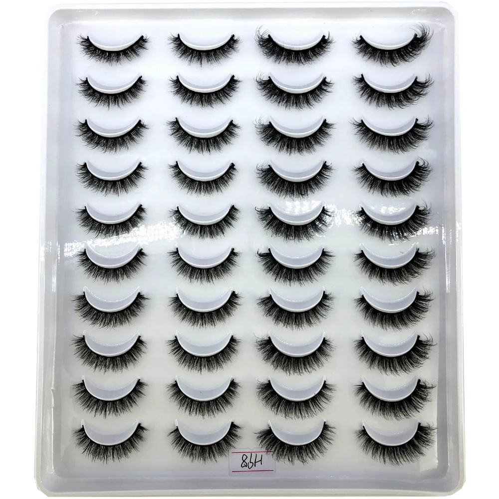 20 Pairs 3D Faux Mink Lashes Natural False Eyelashes Dramatic Fluffy Soft Wispy Volume Cross Reusable Eyelash MaKeup Tools