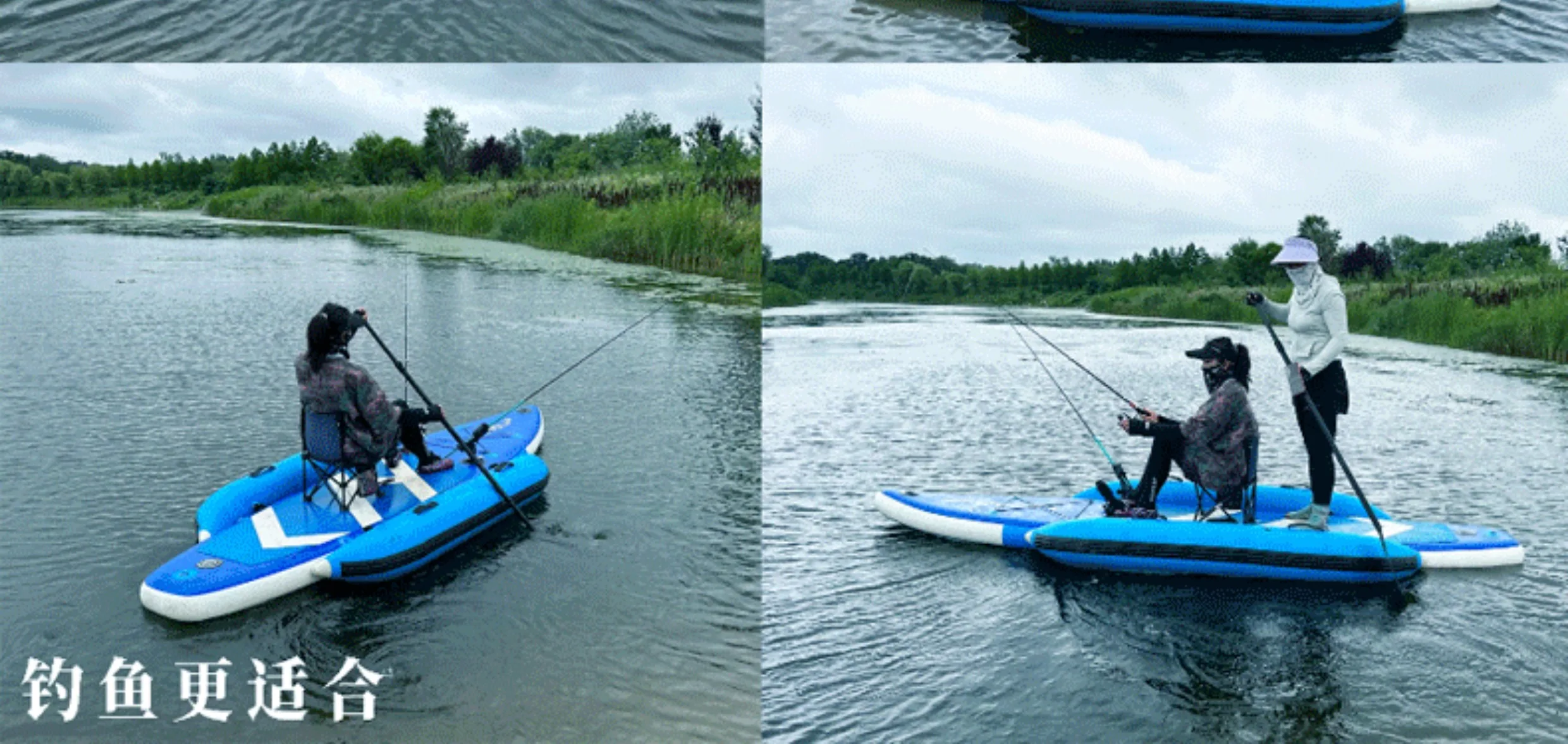 Professional fishing paddle board boat double layer inflatable paddle board double parent-child sea paddle surfboard