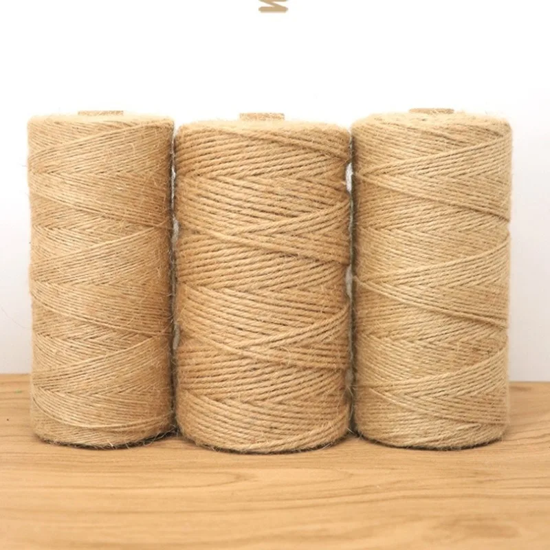 6mm Natural Jute Rope Twine Wrapping Handmade Vintage Burlap String DIY Party Wedding Cat Scratch Climbing Frame Home Decortion