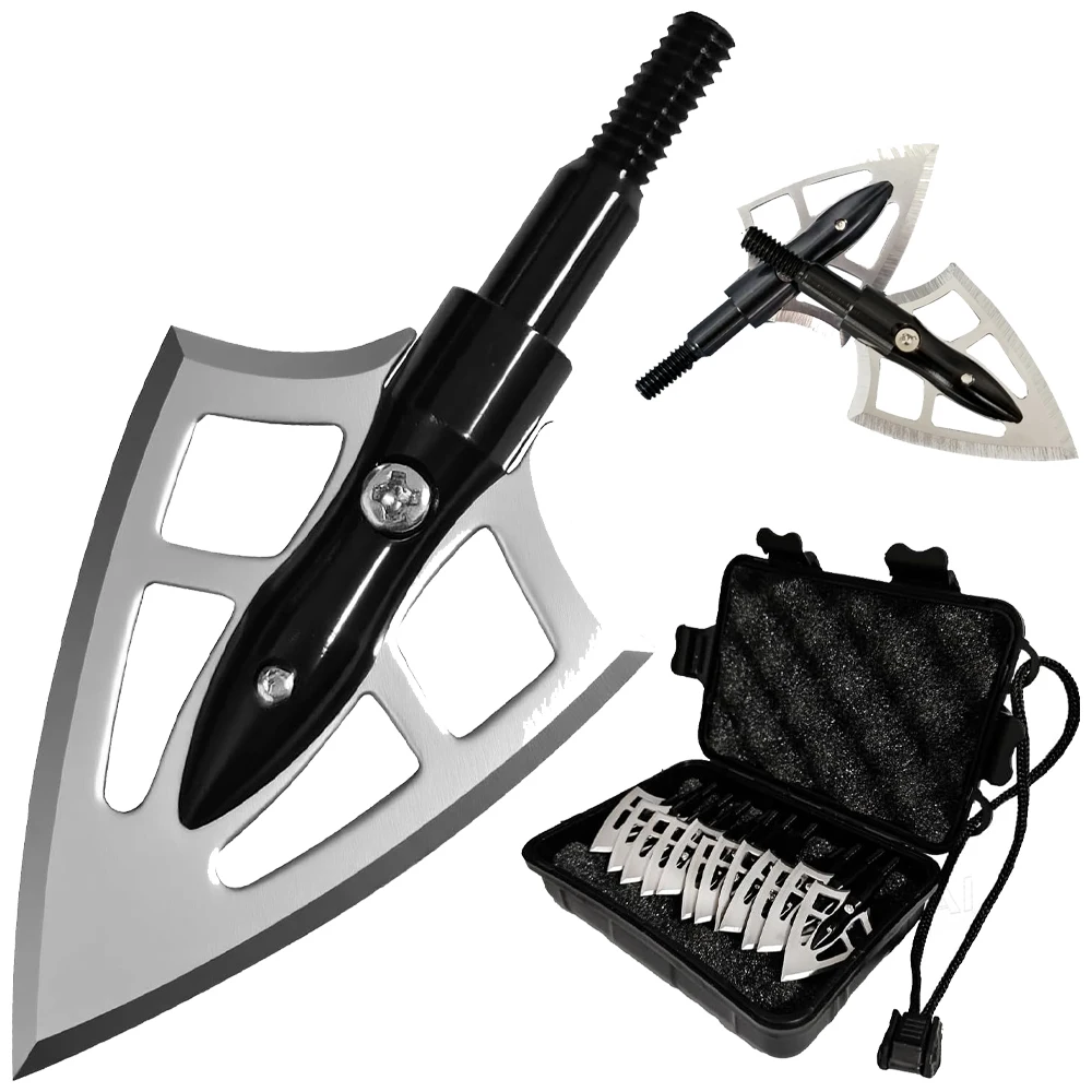 

6/12pcs Hunting 100grain Arrowhead Sharp 2 Blades Arrow Tips for Compound Recurve Bow and Arrow Shooting Archery Accessories