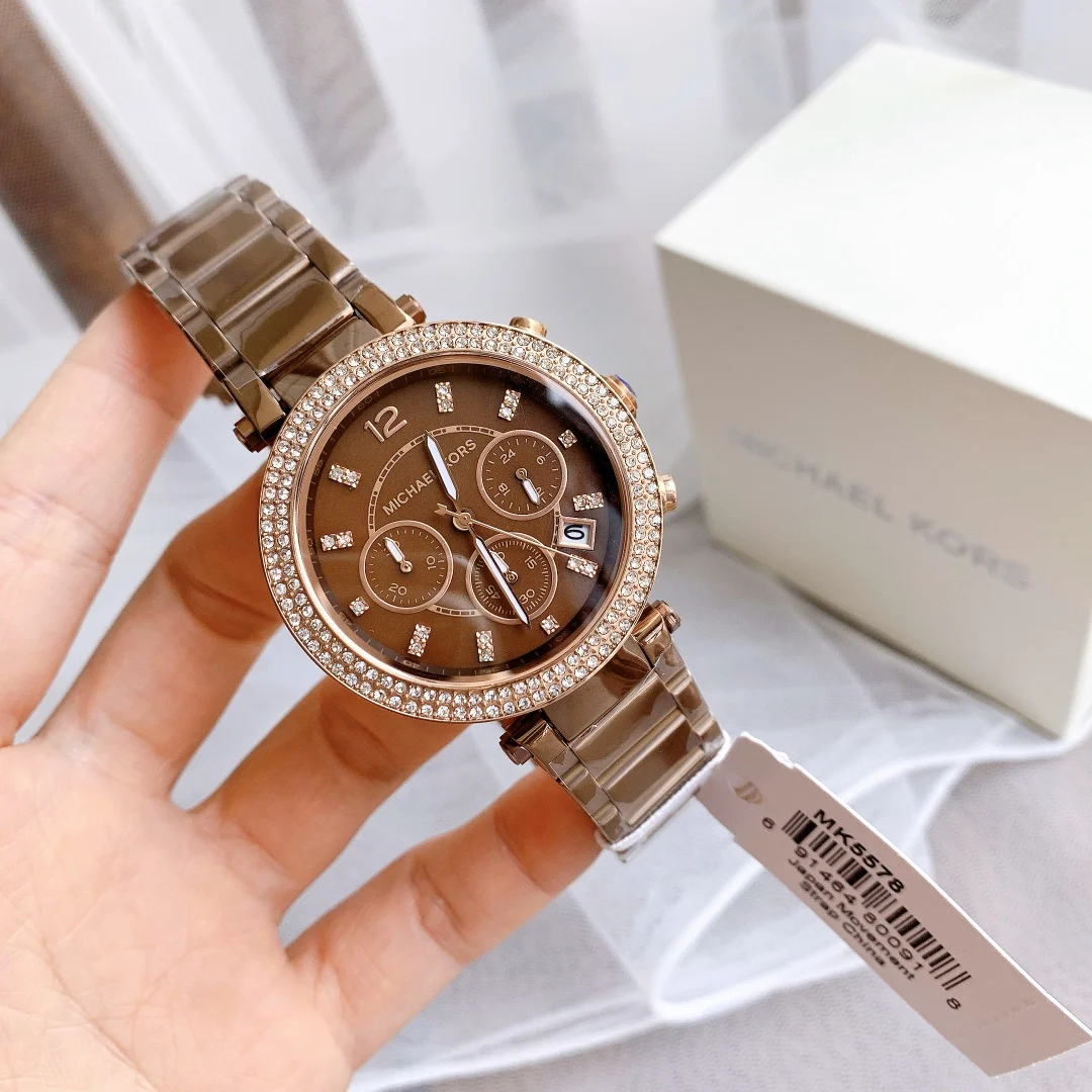 Parker Series MK-5578 Lady Luxury Wristwatch Michael Kors Fashion Design Diamond Quartz Watch Give Gift To Your Girlfriend