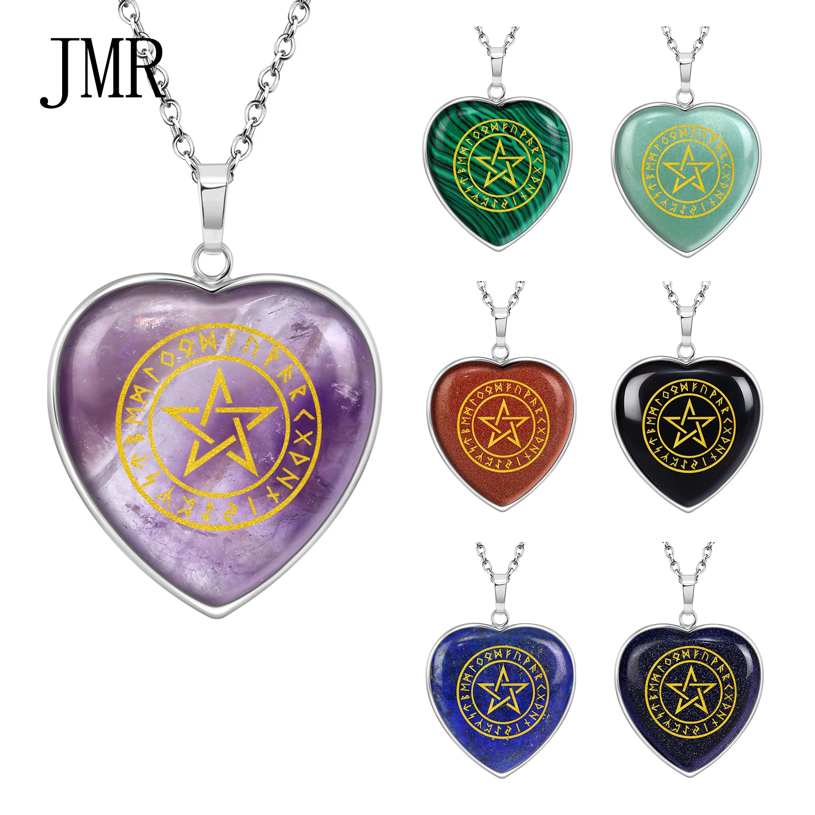 

Pentacle Rune Pendant Necklace,Norse Amulet Elemental Balance Spiritual Protection,Wiccan Magic Jewelry,Five Point Star Charm