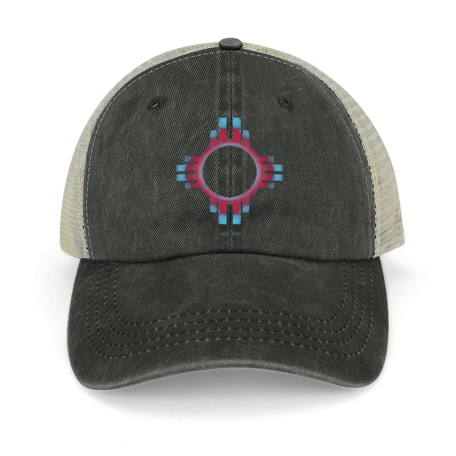 

Turquoise & Red Zia Baseball Cap custom caps birthday men's big size hat Uv Protection Solar Hat Luxury Woman Men's