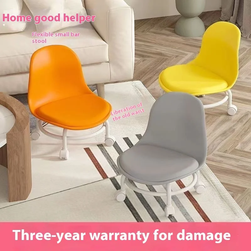 كرسي صغير للجلوس الطويل، مقعد منخفض مريح للمنزل مع بكرات للأطفال لتعلم كيفية المشي، مقعد