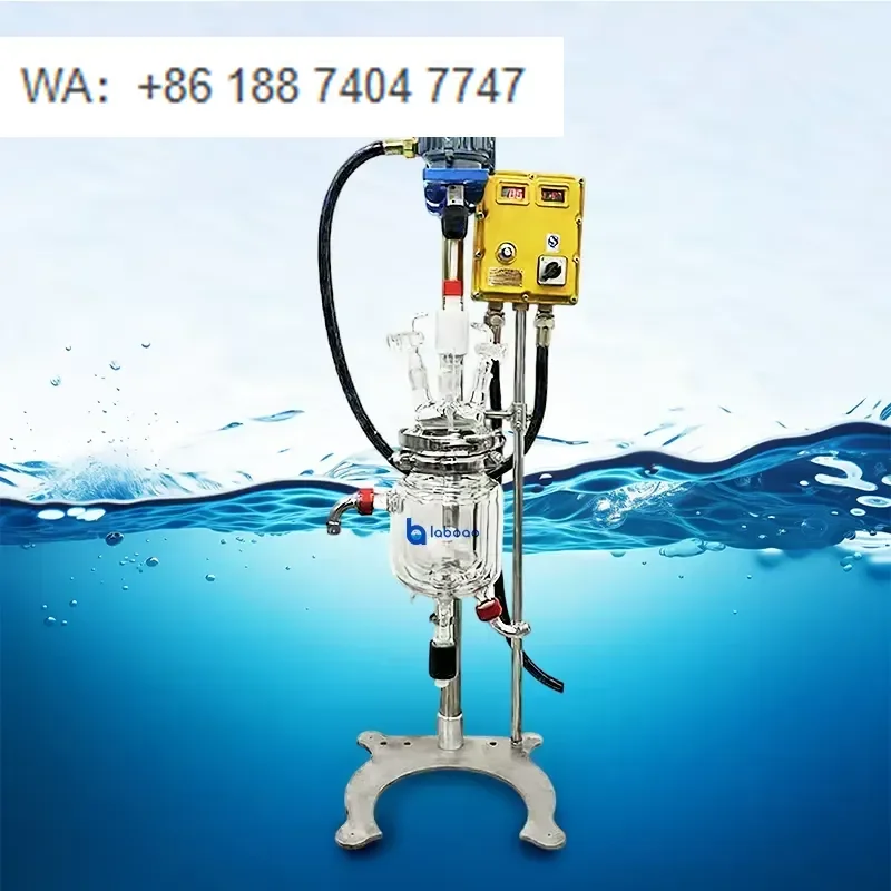 for Laboao 1-5L Explosion Proof Three Layer Jacketed High Borosilicate Glass Reactor Heating OEM 1 Year Warranty