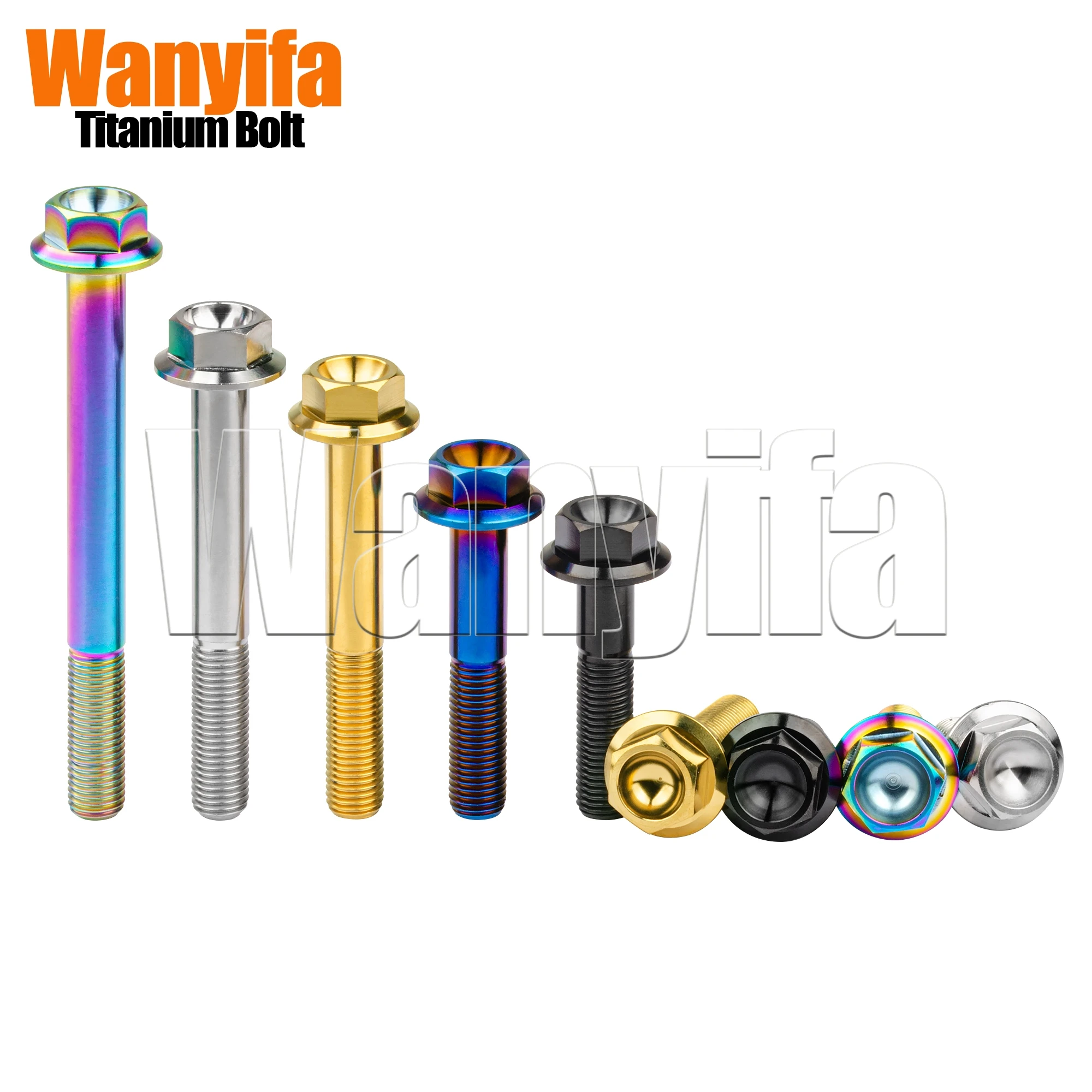 Wanyifa Titanium Bolt M10x20/25/30/35/40/45/50/55/60/65/70/75/80/100mm Motorcycle Part DIN6921 Flange Head Screw for Ducati