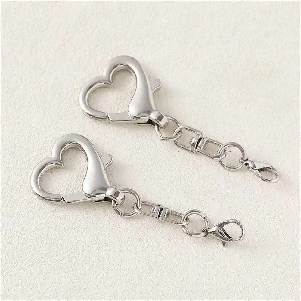 10Pcs Unique Alloy Heart Keyring Pendant Heart Shaped Clasp For DIY Projects