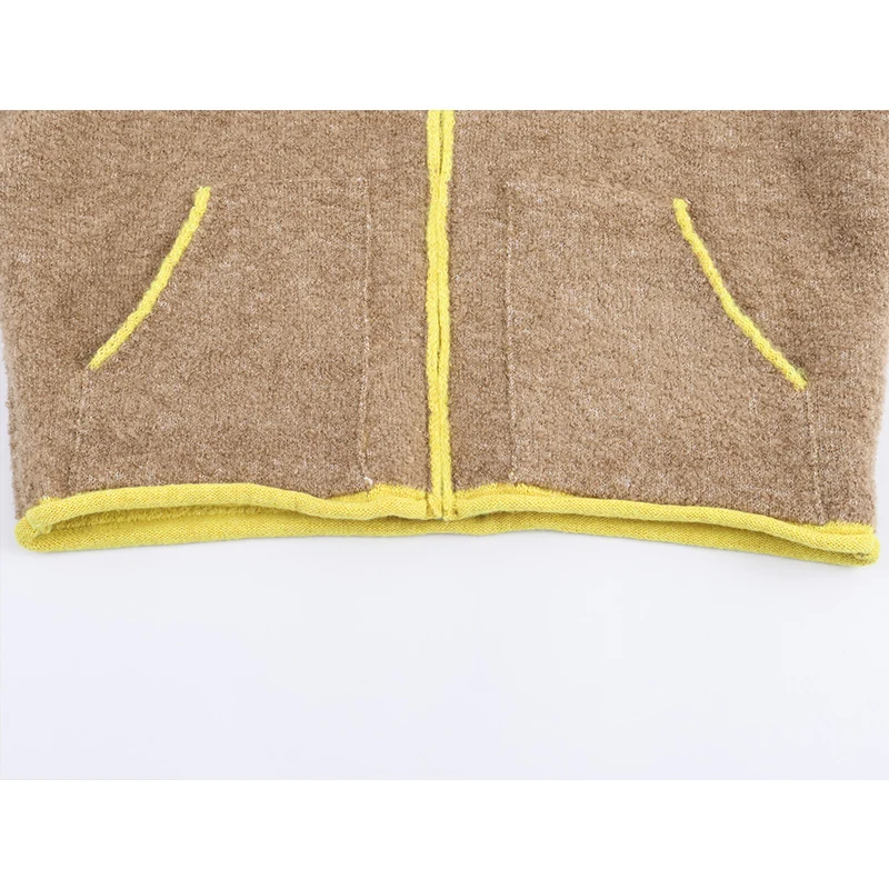 Podzimní ležérní bunda 2025, módní kontrastní barevný design s dlouhým rukávem a zipem pro ženy, streetwear, ležérní svrchní oblečení - náhled 6