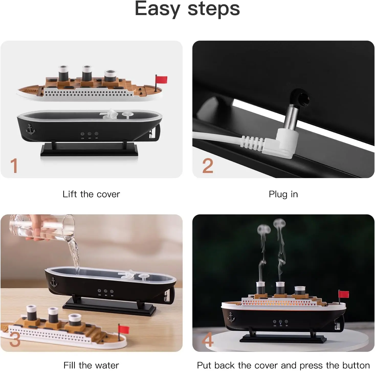 250ML Jellyfish Aroma Diffuser Cool Mist Humidifier 7 Colors Light Essential Oil Diffuser with Remote Control Timer for Home - Image 6