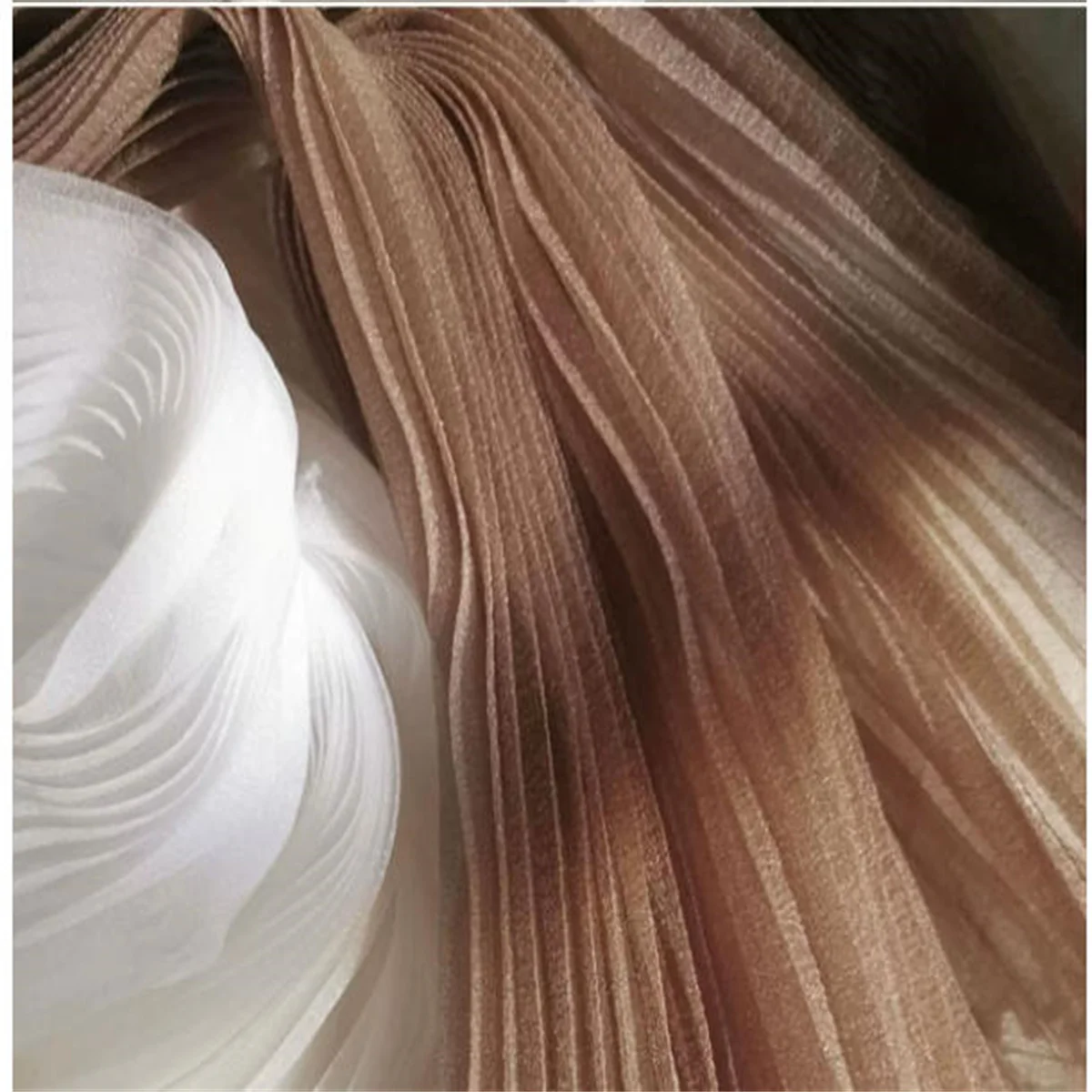 Organ pleated fabric, transparent slightly stiff design skirt designer fabric