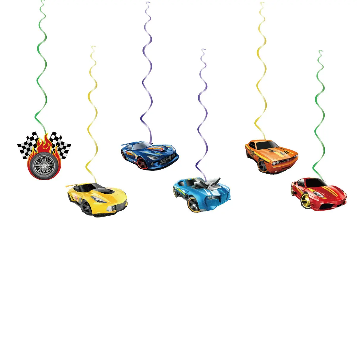 

Hot Wheels Hanging Swirls Birthday Decoration Race Car Party Baby Shower Supplies Kids Boys Children Gifts