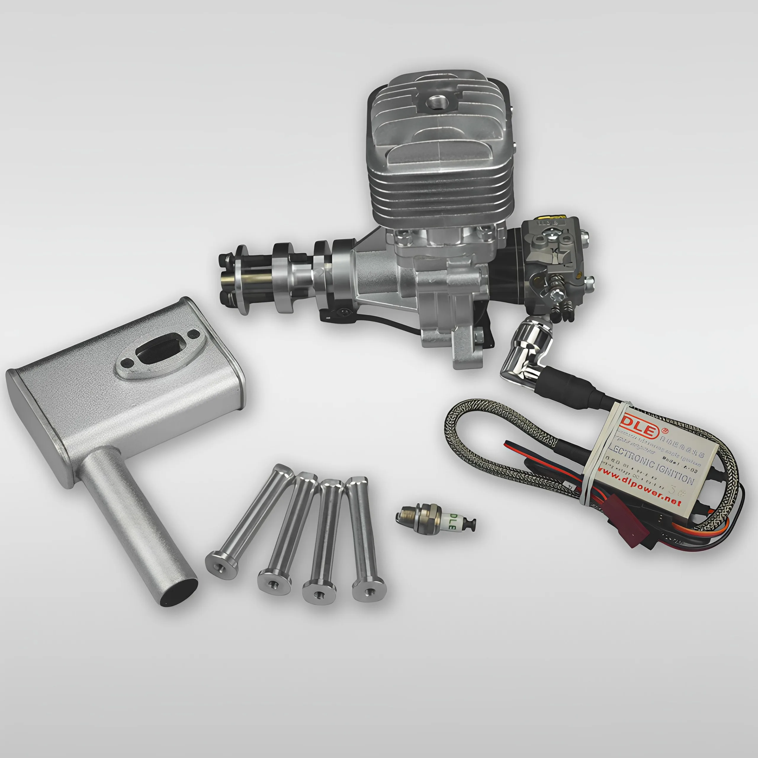 DLE35RA Model Engine Single Cylinder After Two Stroke Exhaust Natural Air Cooling Hand Start 35CC Displacement