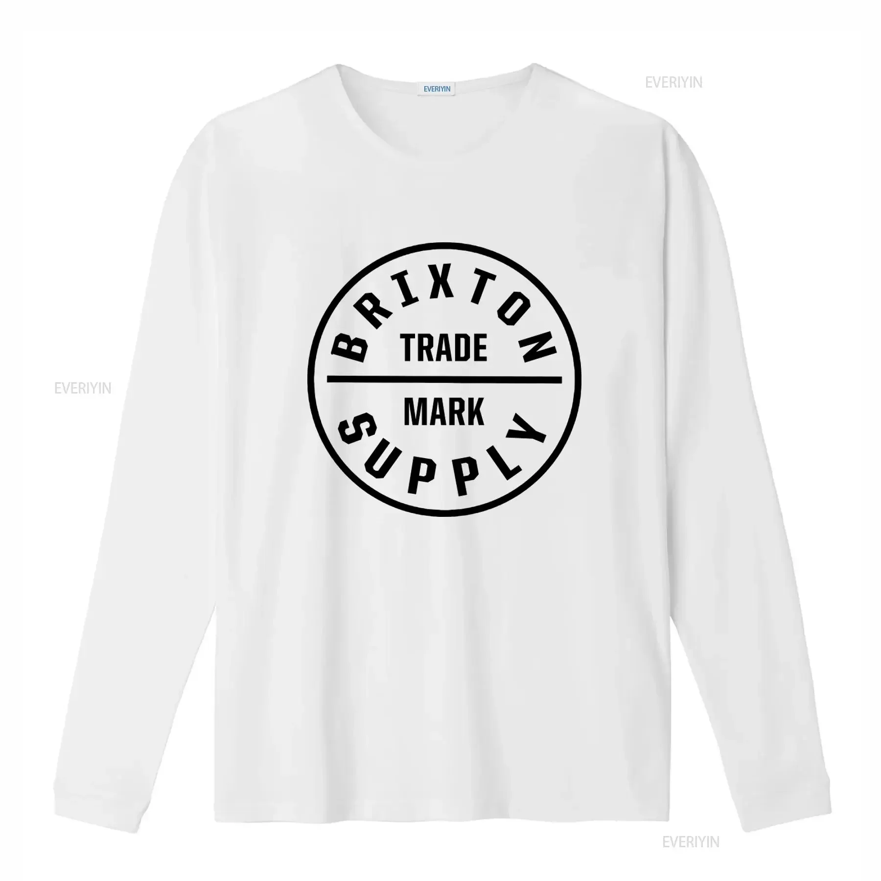 BRIXTON Men's T Shirt with Trade Mark Supply Print Stylish and Comfortable vintage Washed graphic streetwear Versatile homme