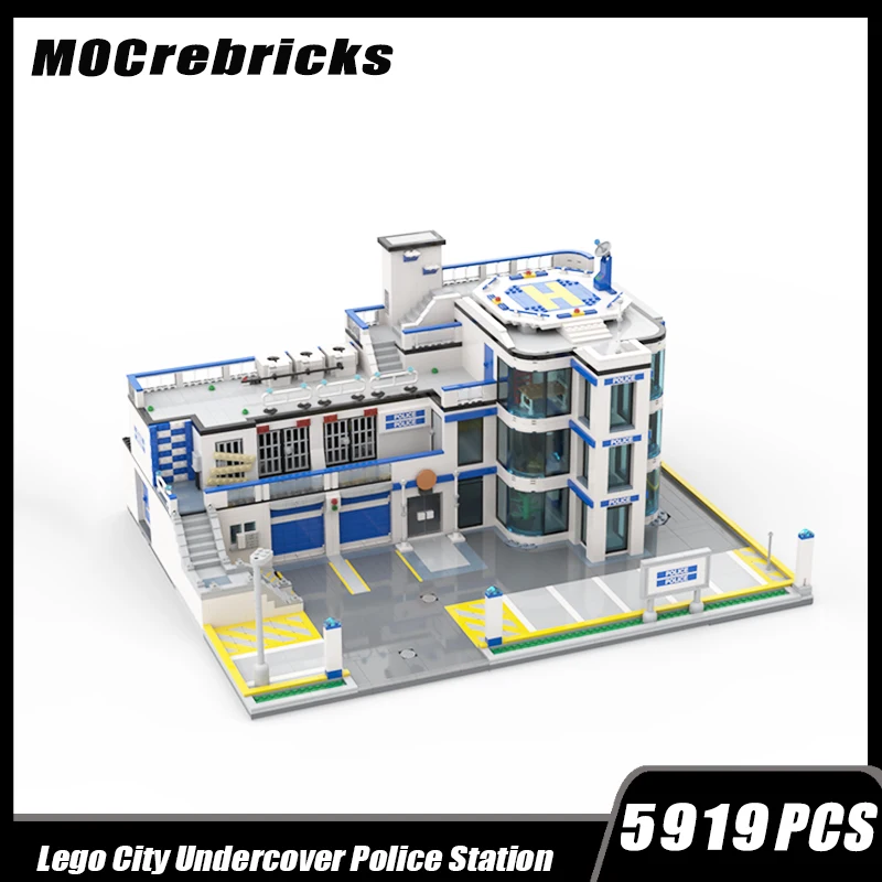 MOC-165276 City Street View Iarge Undercover Police Station Building Model Building Block Assembly Brick Toy Gifts